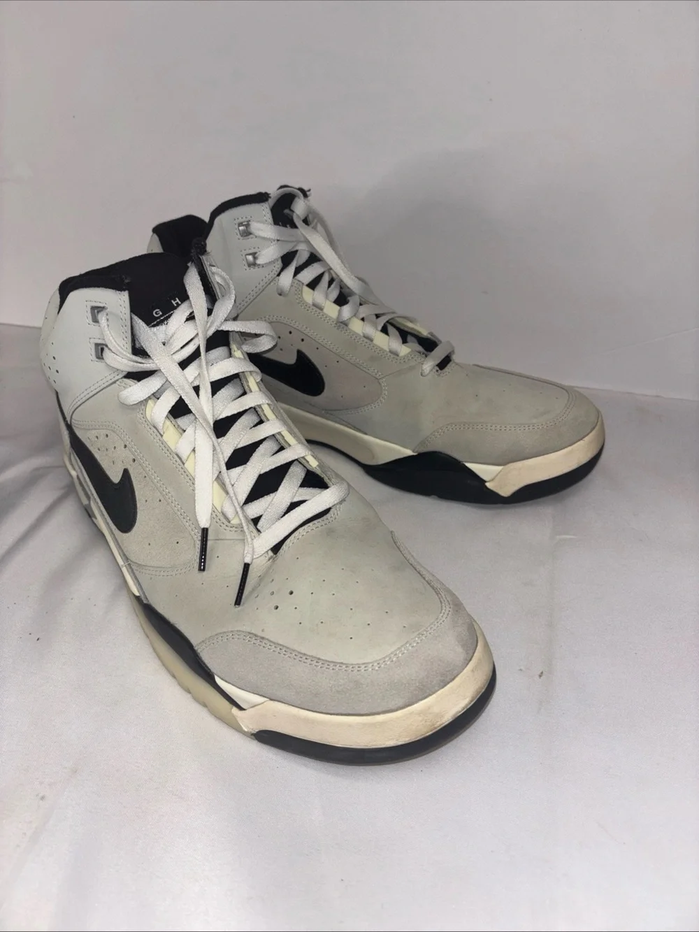 Size 15 Nike Men’s Gray and Black High-Top Sneakers